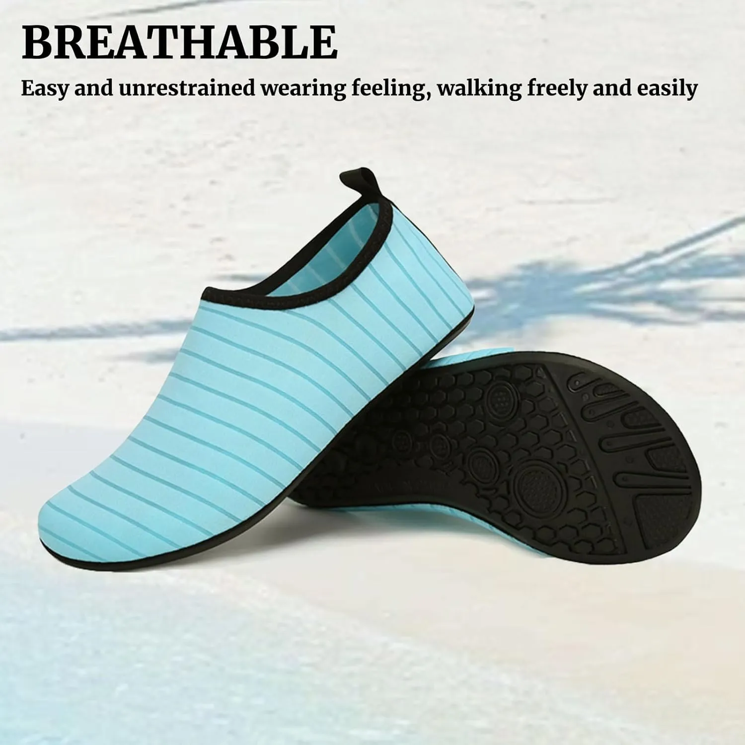 Aqua Socks Swim Beach Barefoot for Women Men Lightweight Quick Dry Slip-on Water Shoes,Fashion Yoga Socks Swimming Trail Barefoot Footwear,Outdoor Camping Exercise Collapsible Non-Slip Shoes