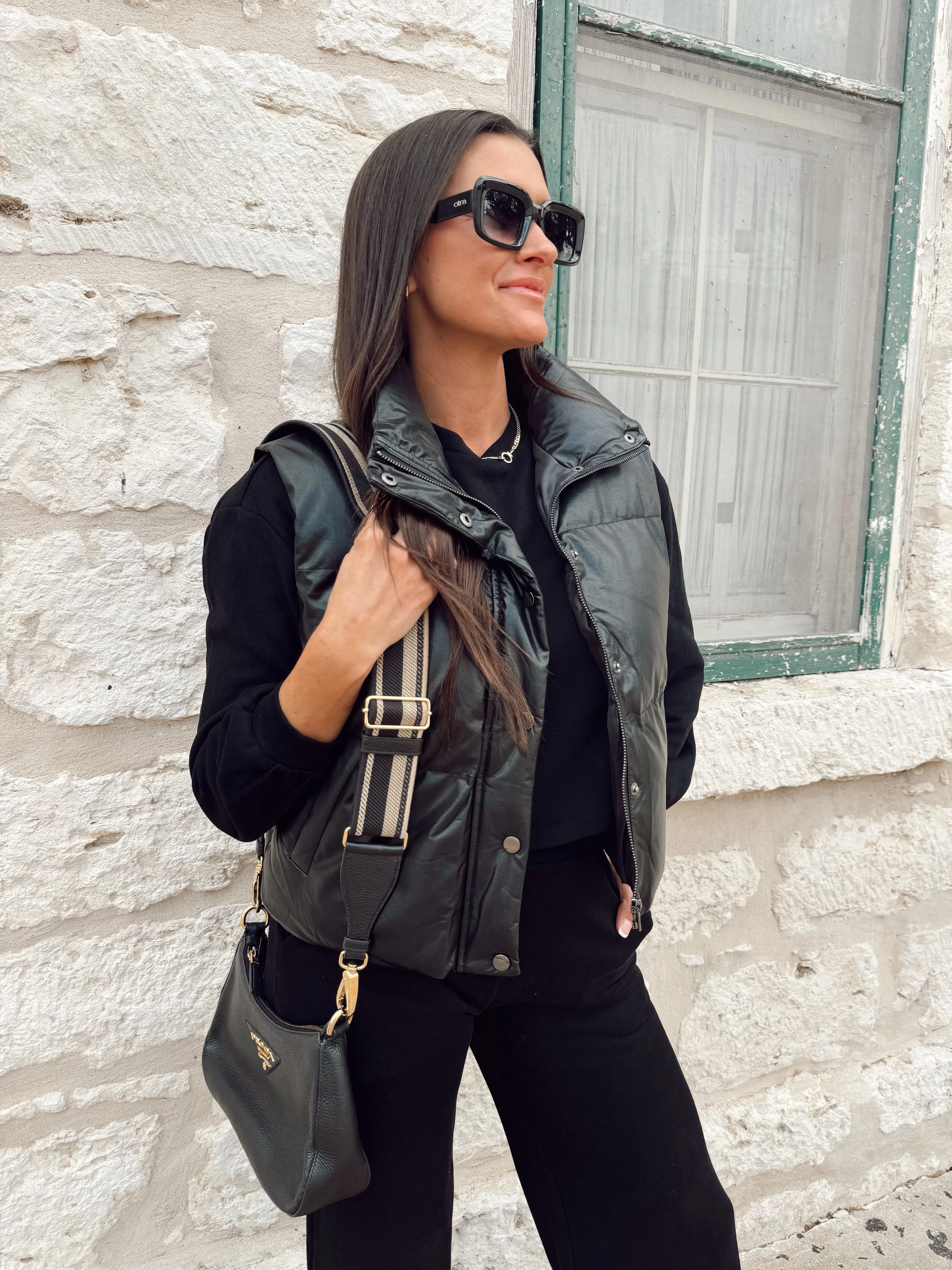 Blake Leather Button Up Vest