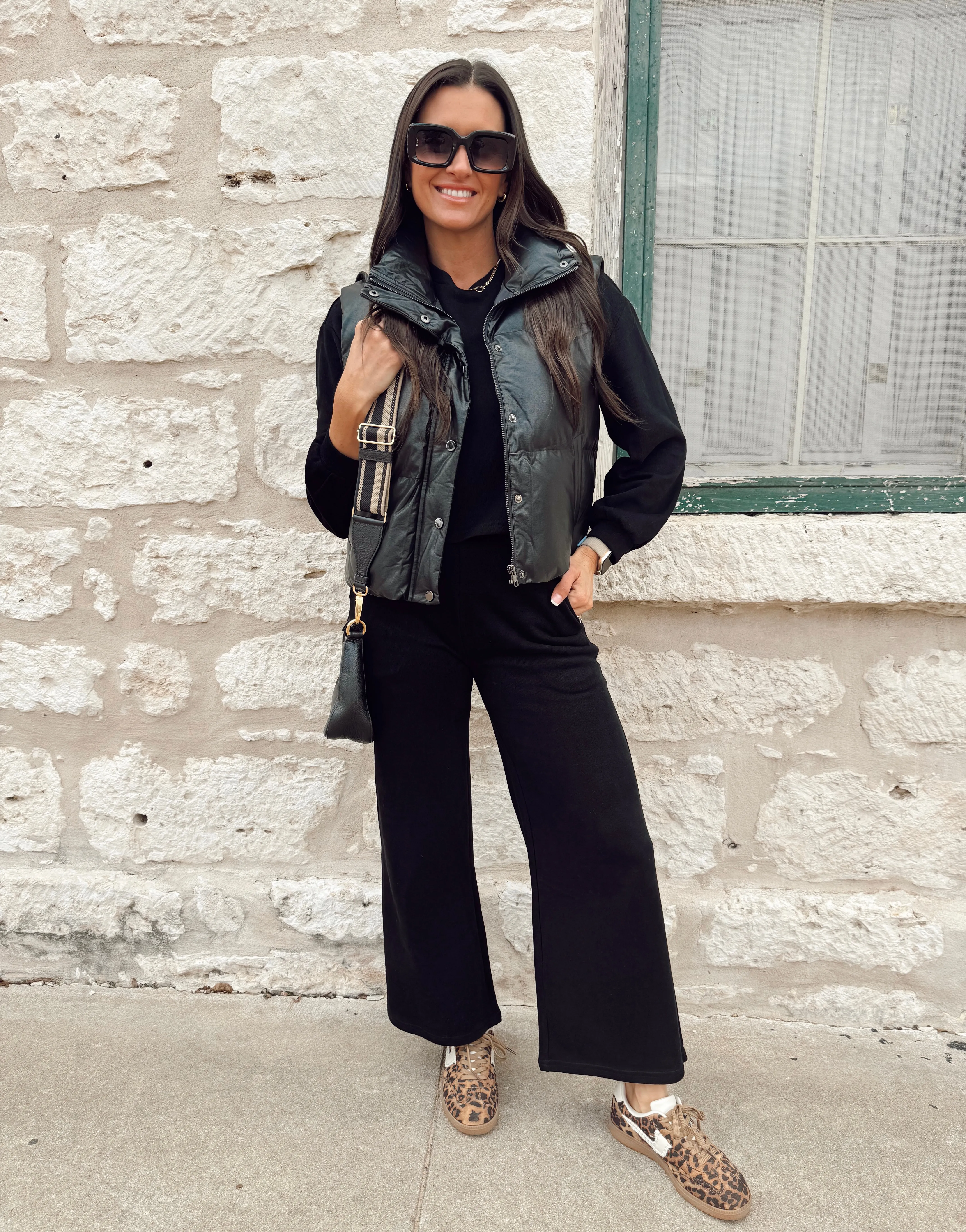Blake Leather Button Up Vest
