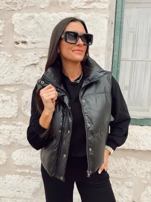 Blake Leather Button Up Vest
