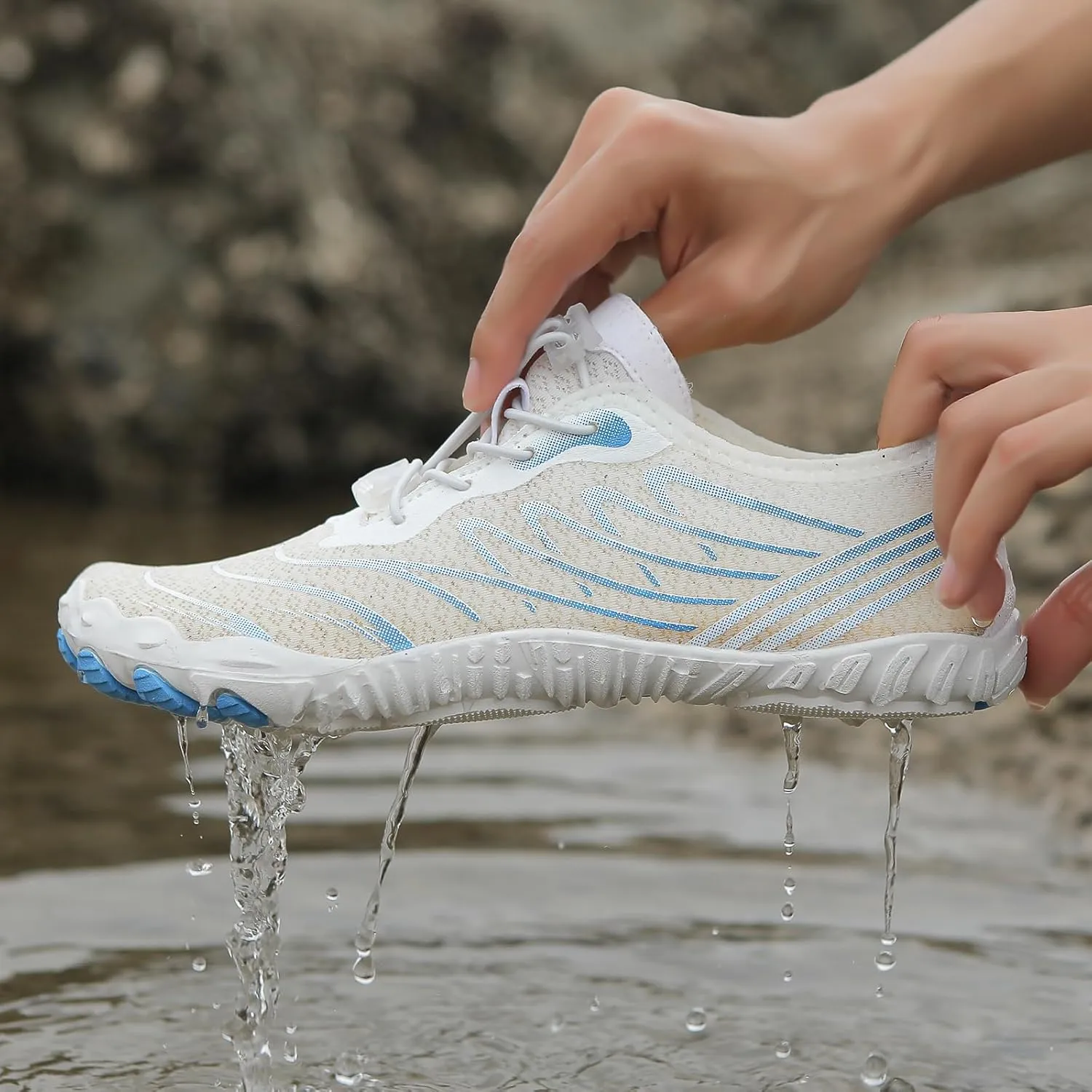 Breathable Barefoot Shoes for Women Men, Quick Dry Zero Drop Trail Running Shoes, Outdoor Athletic Hiking Sports Footwear Summer Beach Swim Surfing with Non-Slip Sole & Wide Toe Box