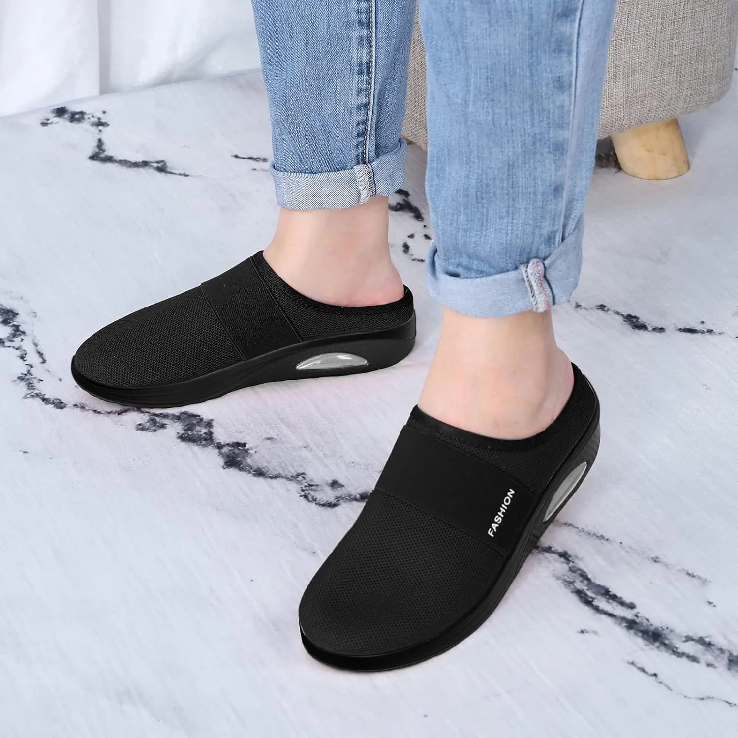 Cathalem Orthopedic Sneakers for Women, Women's Air Cushion Slip-On Walking Shoes Orthopedic Diabetic Walking Shoes