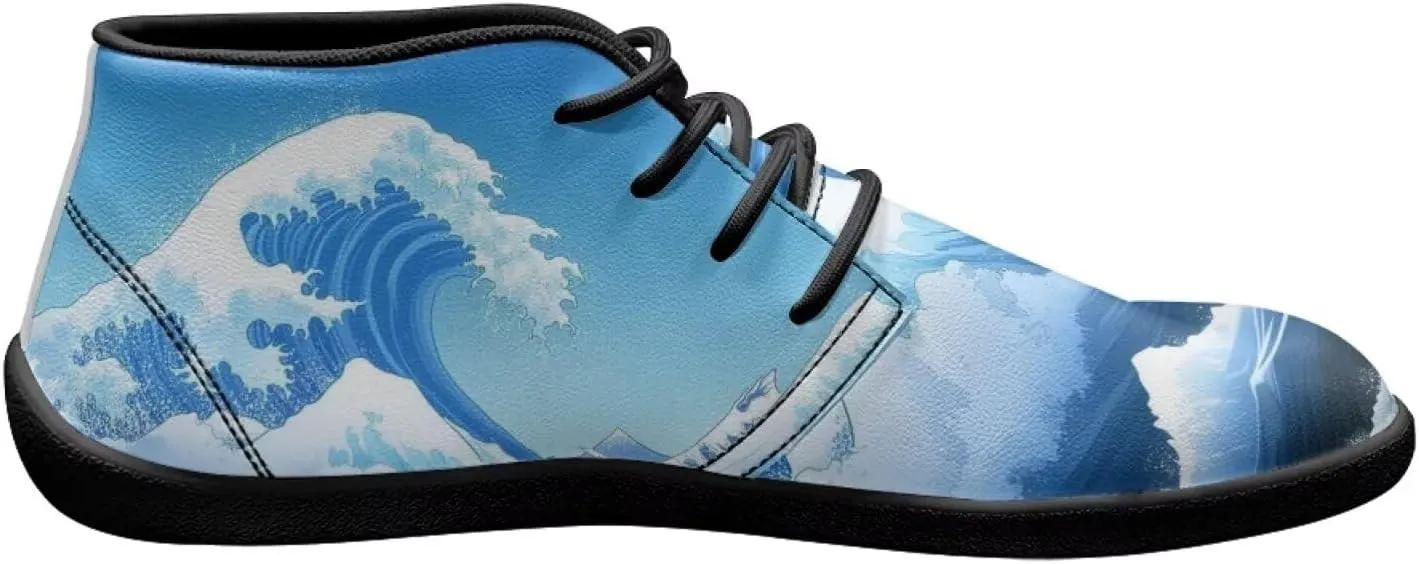 Forchrinse Beautiful Sun Pink Sky Print Mens Boots Causal Sneakers Shoes Lace up Mid Top Chukka Boots US 6-14,Office,Work,Party,Travel