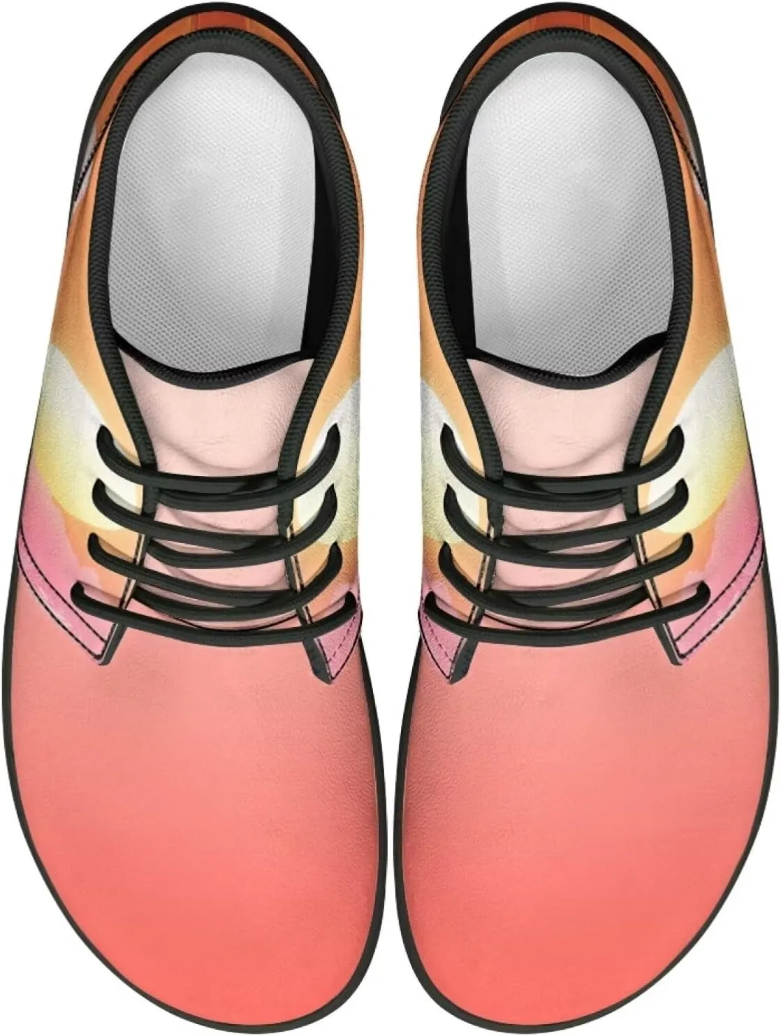 Forchrinse Beautiful Sun Pink Sky Print Mens Boots Causal Sneakers Shoes Lace up Mid Top Chukka Boots US 6-14,Office,Work,Party,Travel