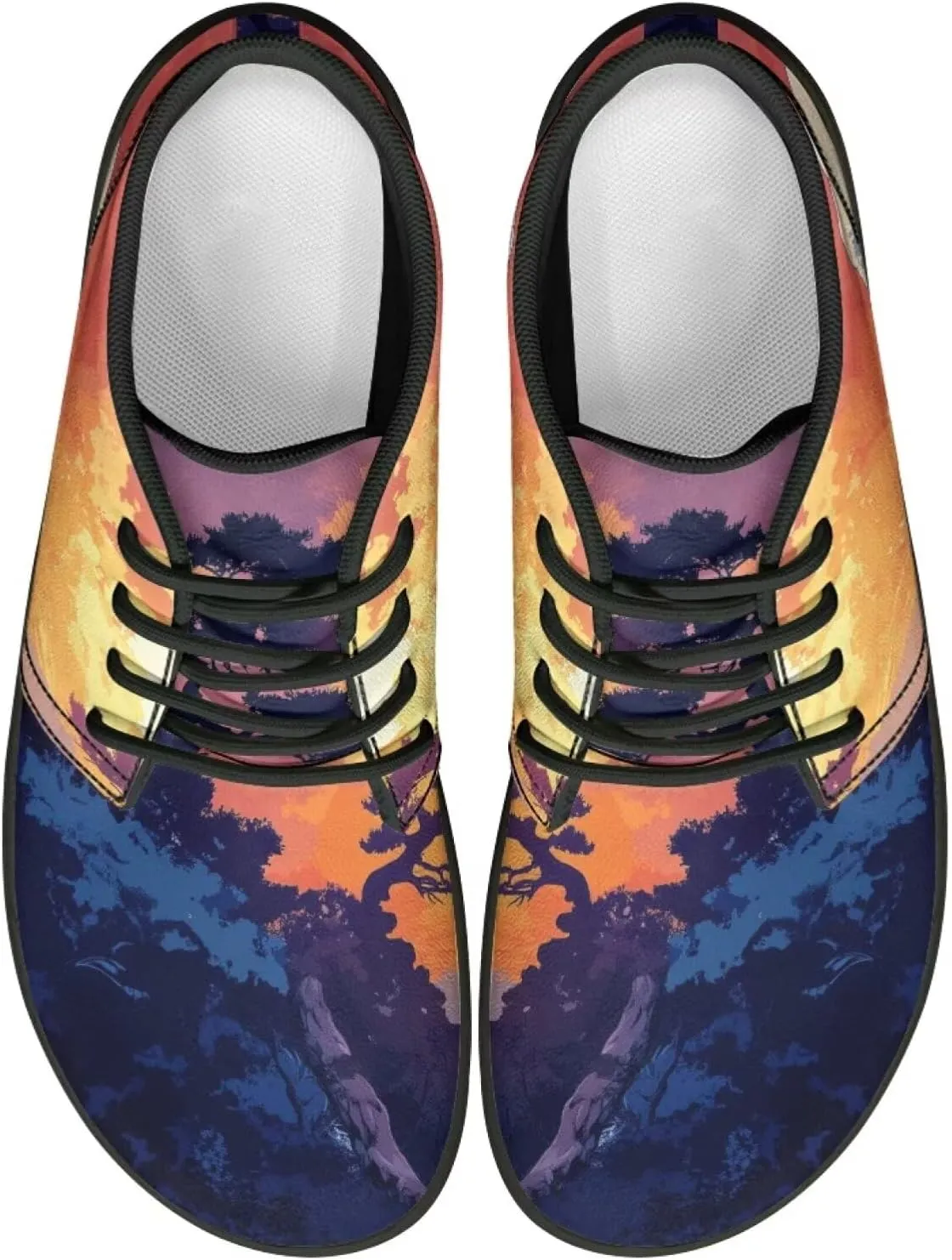 Forchrinse Beautiful Sun Pink Sky Print Mens Boots Causal Sneakers Shoes Lace up Mid Top Chukka Boots US 6-14,Office,Work,Party,Travel
