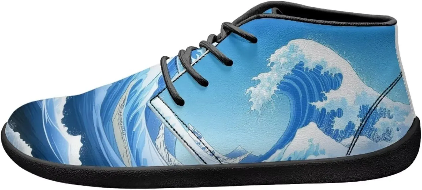 Forchrinse Beautiful Sun Pink Sky Print Mens Boots Causal Sneakers Shoes Lace up Mid Top Chukka Boots US 6-14,Office,Work,Party,Travel