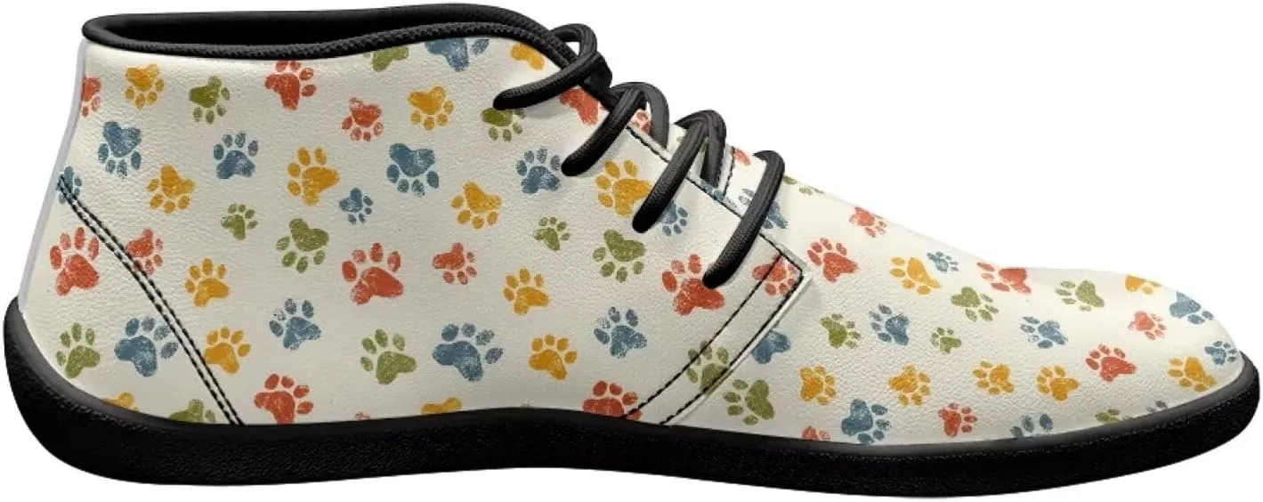 Forchrinse Blood Skull Print Mens Causal Flat Leather Shoes Slip on Mid Top Walking Shoes Dark Gothic Sneakers for Men Fashion Chukka Boots