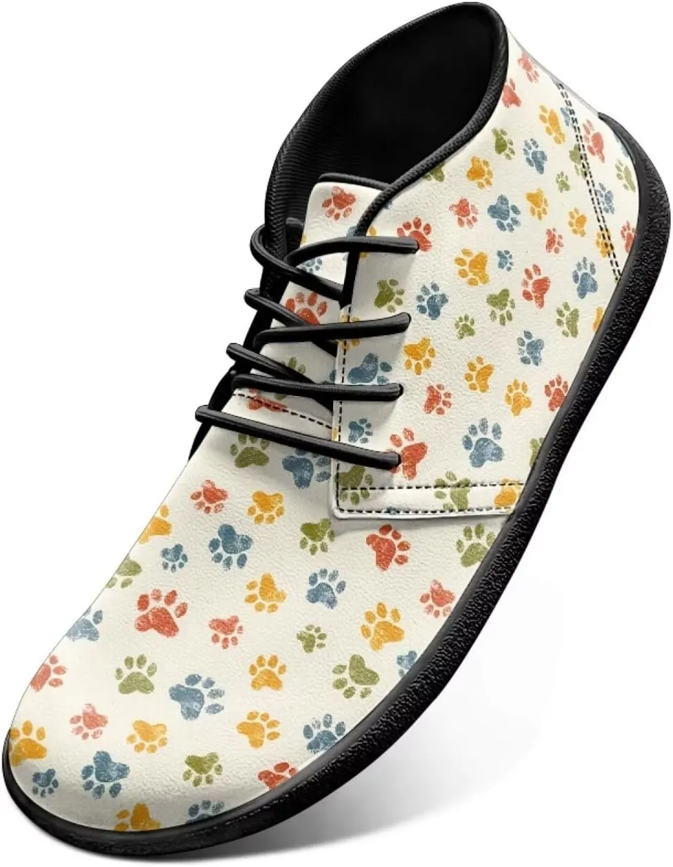 Forchrinse Blood Skull Print Mens Causal Flat Leather Shoes Slip on Mid Top Walking Shoes Dark Gothic Sneakers for Men Fashion Chukka Boots