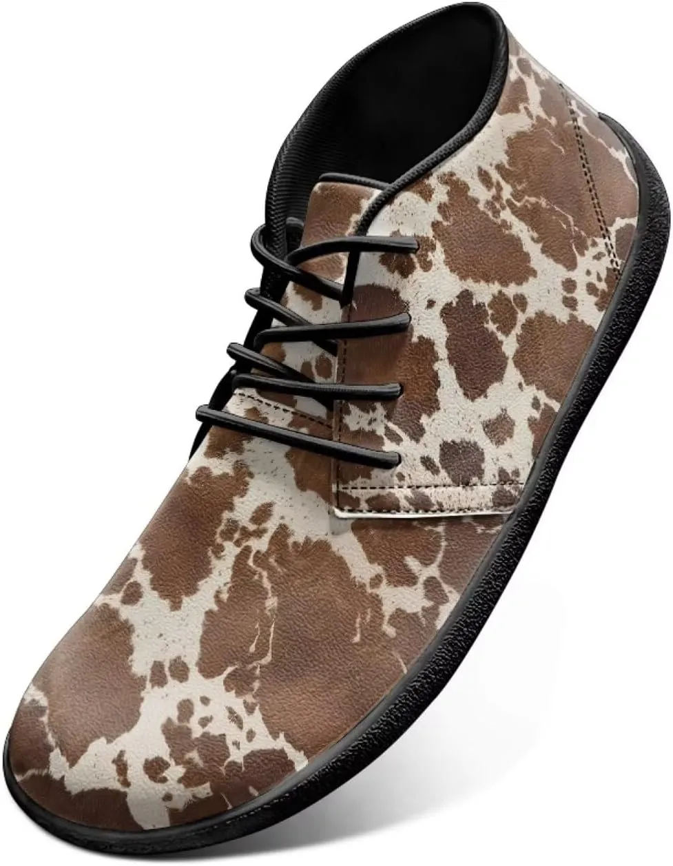 Forchrinse Blood Skull Print Mens Causal Flat Leather Shoes Slip on Mid Top Walking Shoes Dark Gothic Sneakers for Men Fashion Chukka Boots