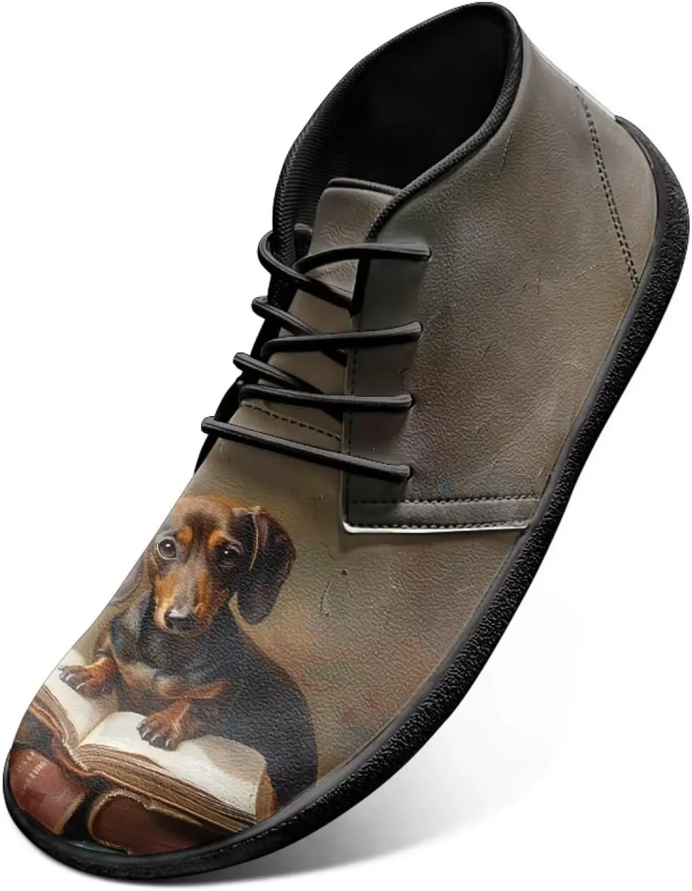 Forchrinse Blood Skull Print Mens Causal Flat Leather Shoes Slip on Mid Top Walking Shoes Dark Gothic Sneakers for Men Fashion Chukka Boots