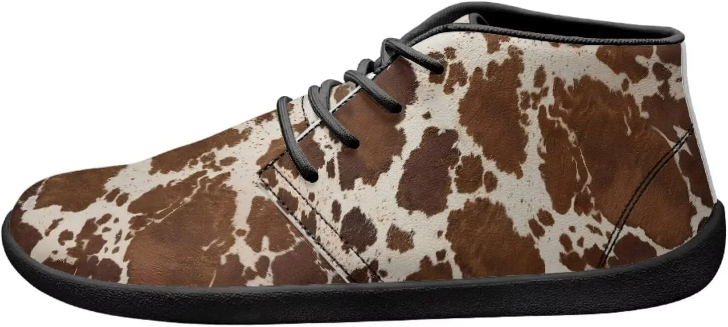 Forchrinse Blood Skull Print Mens Causal Flat Leather Shoes Slip on Mid Top Walking Shoes Dark Gothic Sneakers for Men Fashion Chukka Boots