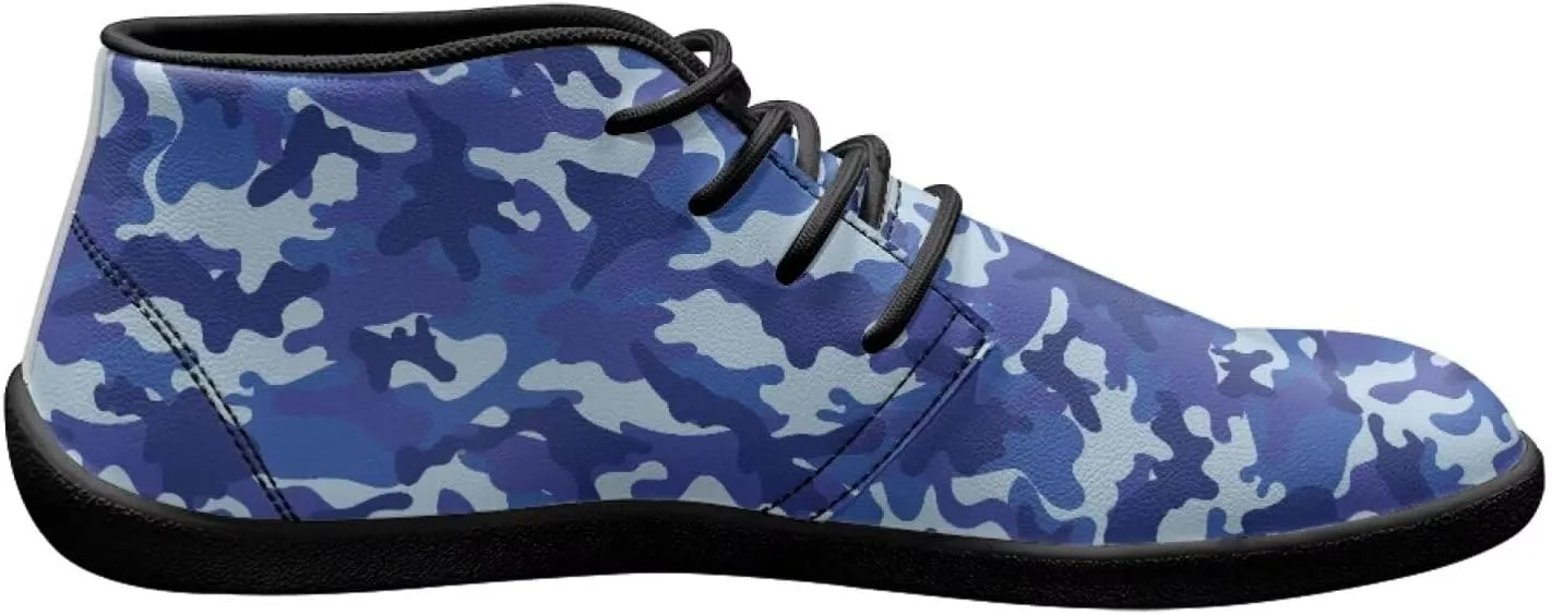 Forchrinse Hawaiian Palm Orange Sky Print Chukka Boots for Men Leather Loafer Walking Shoes Lightweight Wide Toe Dress Office Work Shoes US 6-14