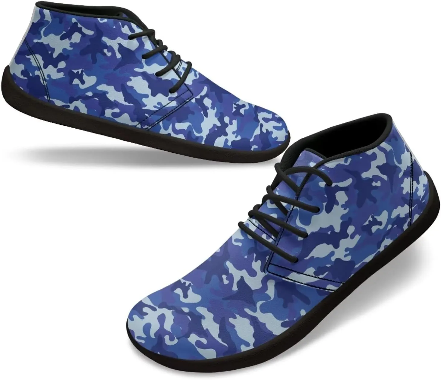 Forchrinse Hawaiian Palm Orange Sky Print Chukka Boots for Men Leather Loafer Walking Shoes Lightweight Wide Toe Dress Office Work Shoes US 6-14