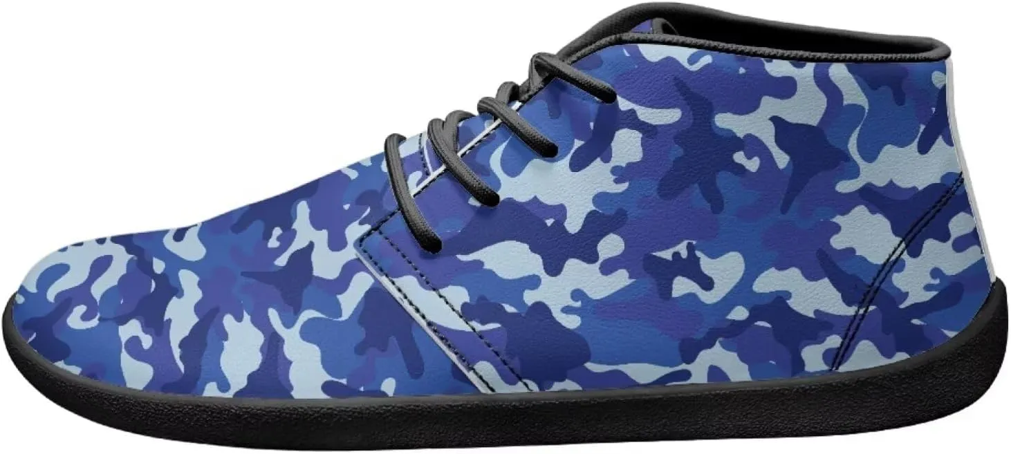 Forchrinse Hawaiian Palm Orange Sky Print Chukka Boots for Men Leather Loafer Walking Shoes Lightweight Wide Toe Dress Office Work Shoes US 6-14