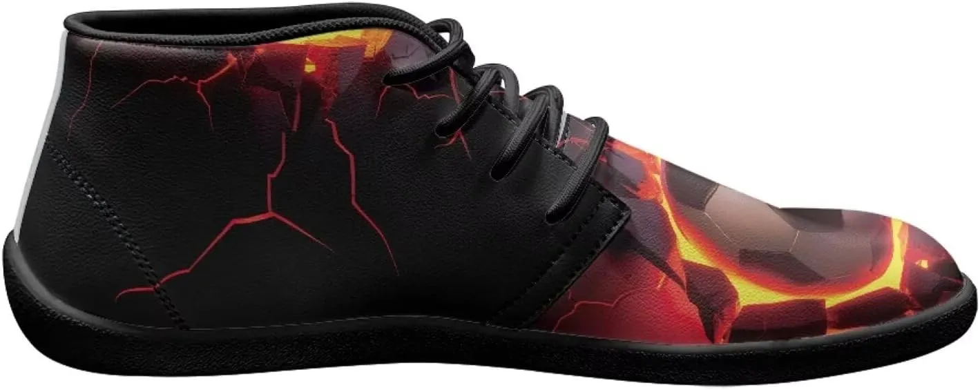 Forchrinse White Baseball Men's Waterproof Boots Mid Top Sneakers Shoes for Men - Causal Sports Fan Baseball Shoes Indoor Outdoor Leather Shoes with Rubber Sole