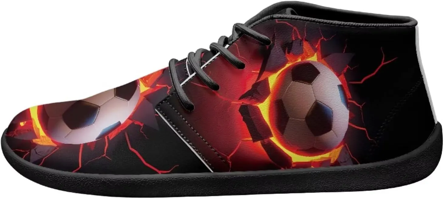 Forchrinse White Baseball Men's Waterproof Boots Mid Top Sneakers Shoes for Men - Causal Sports Fan Baseball Shoes Indoor Outdoor Leather Shoes with Rubber Sole
