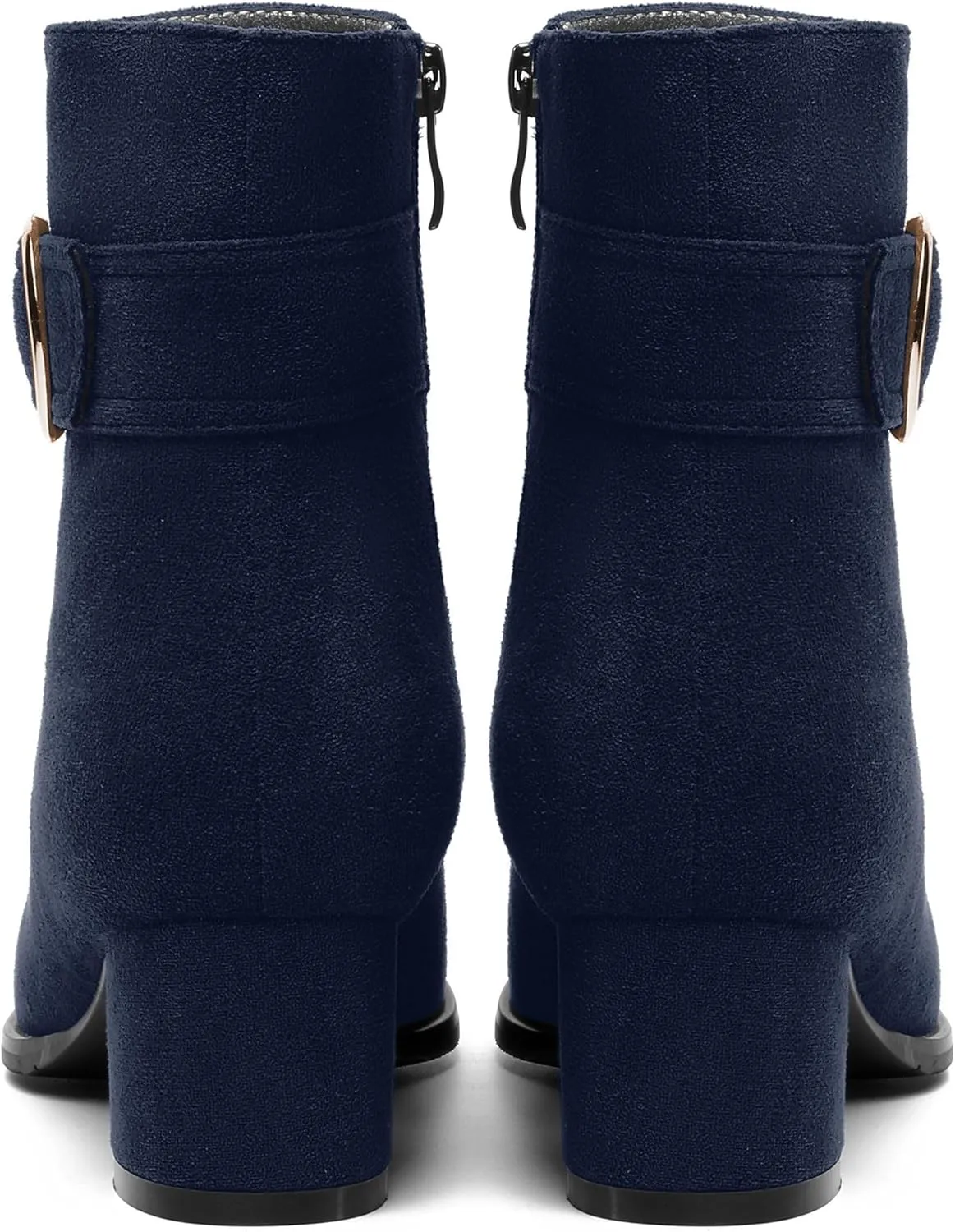 MOVINSTEPS Ankle Boots for Women Low Chunky Heel Wide Width Suede Short Booties Comfortable Casual Business Fashion Dressy Fall Winter Boots 2 Inch