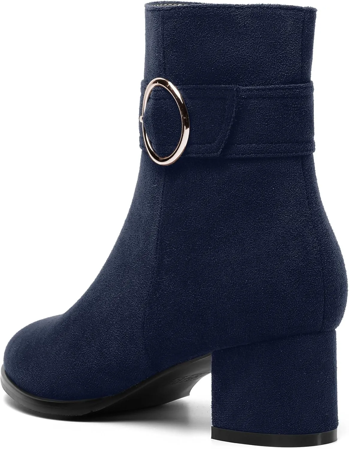 MOVINSTEPS Ankle Boots for Women Low Chunky Heel Wide Width Suede Short Booties Comfortable Casual Business Fashion Dressy Fall Winter Boots 2 Inch