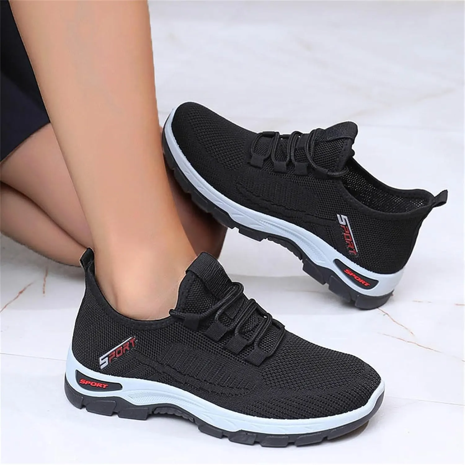Ortho Running Shoes for Women Men Plantar Fasciitis Orthopedic Sneakers,Lightweight Breathable Mesh Knitted Hiking Shoes,Outdoor Arch Support Tennis Athletic Non Slip Sneakers with Wide Toe Box