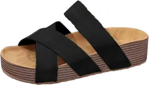 Women's Hollow Wedge Sandals Comfortable Lightweight Cross-strap Woven Texture Beach Slippers Casual Gaiden Slingback Sandal Casual Outings Beach Visits Outdoor Festivals Casual Workplace Shoes